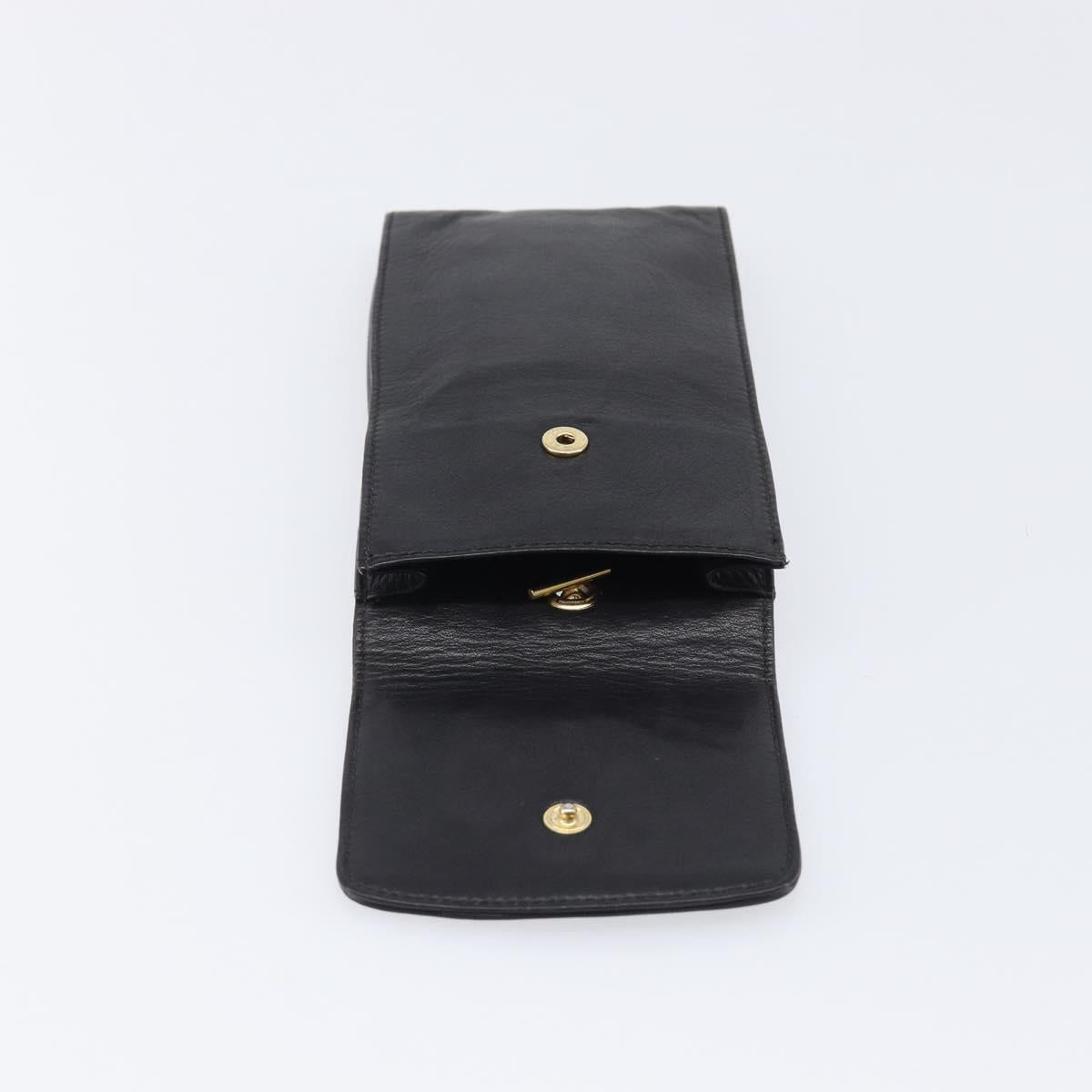 CHANEL Glasses Case Lamb Skin Dark Brown CC Auth bs37291