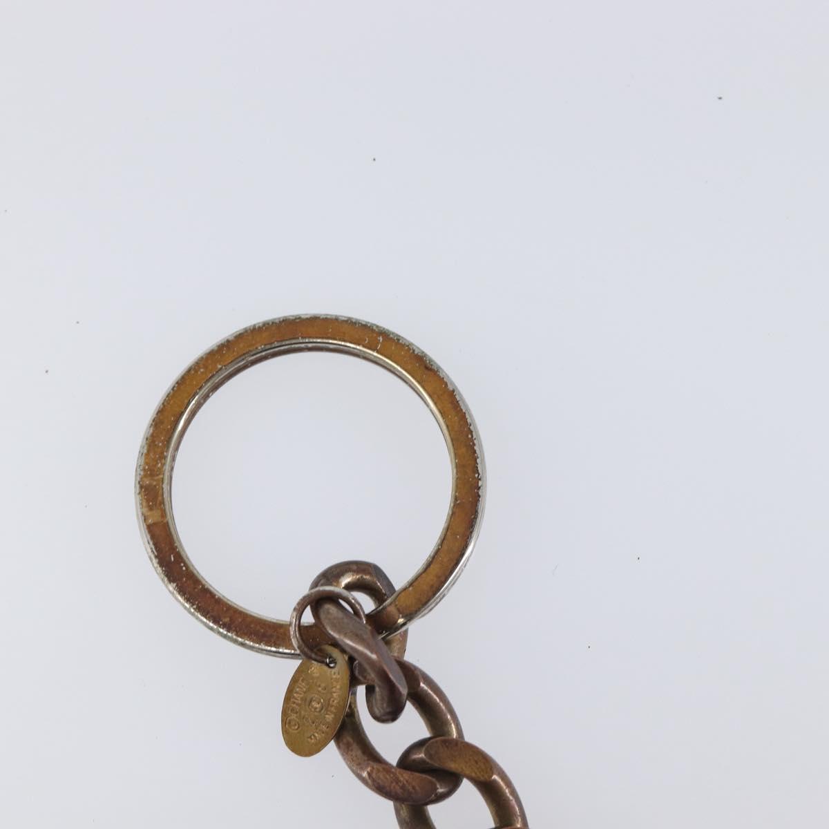 CHANEL Key Ring metal Gold Tone CC Auth bs37293