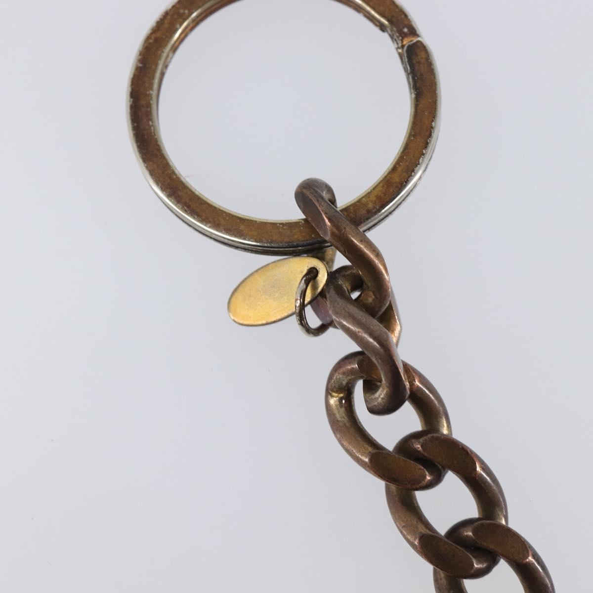 CHANEL Key Ring metal Gold Tone CC Auth bs37293