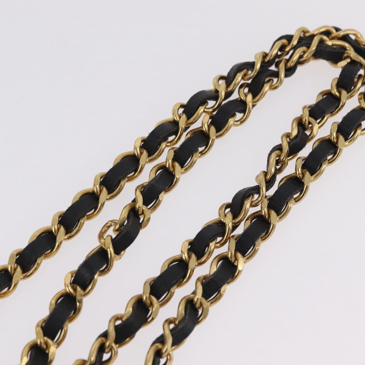 CHANEL Necklace metal Gold Tone CC Auth bs37294A