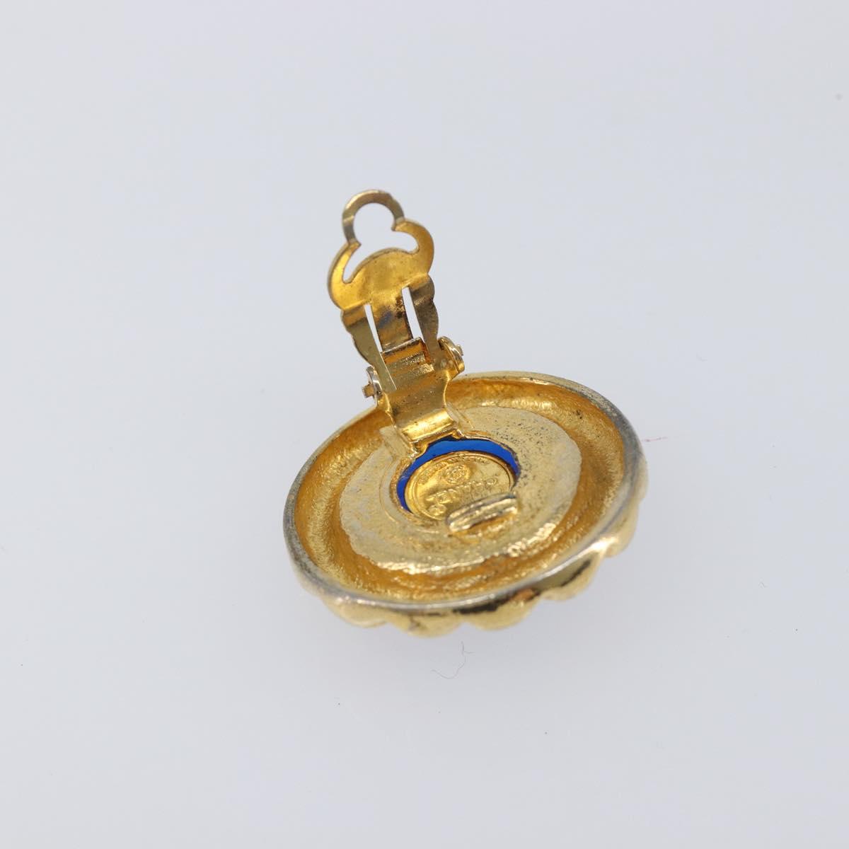 CHANEL Earring metal Gold Tone CC Auth bs37297