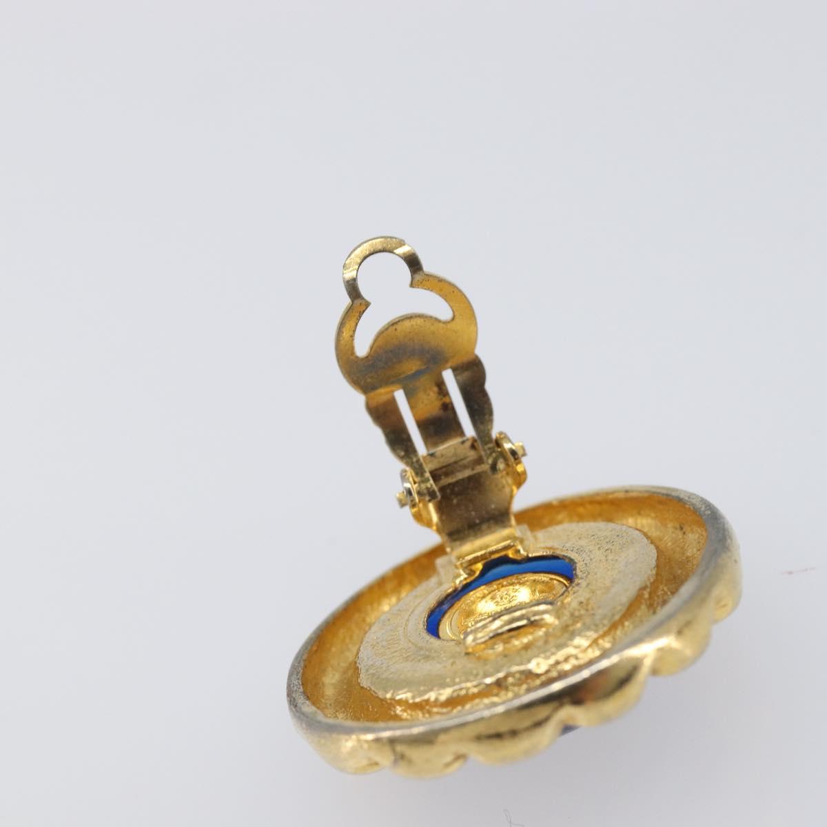 CHANEL Earring metal Gold Tone CC Auth bs37297