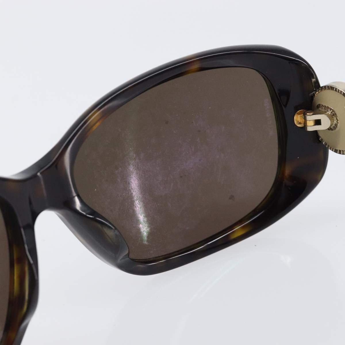 CHANEL Sunglasses plastic Dark Brown CC Auth bs37302