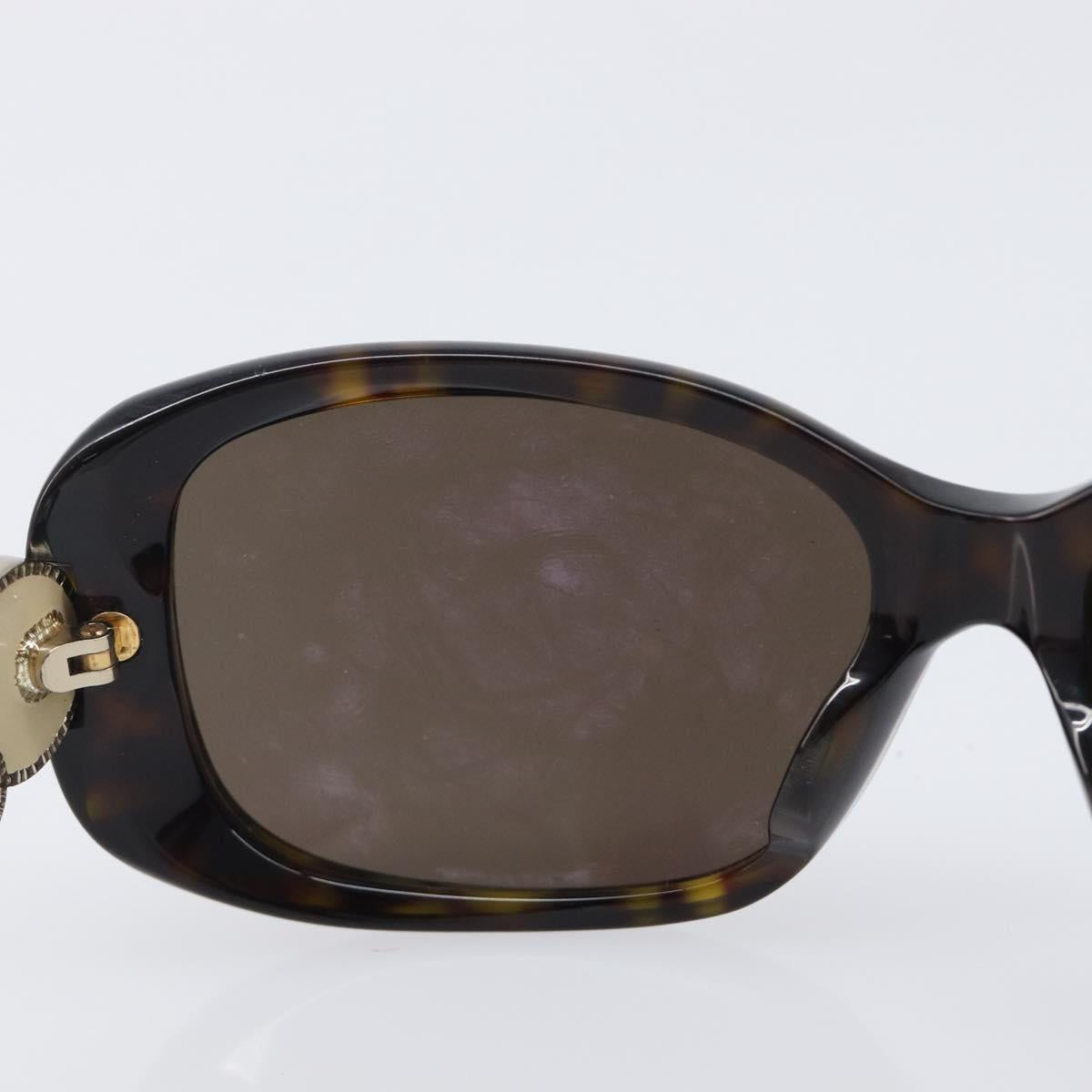 CHANEL Sunglasses plastic Dark Brown CC Auth bs37302
