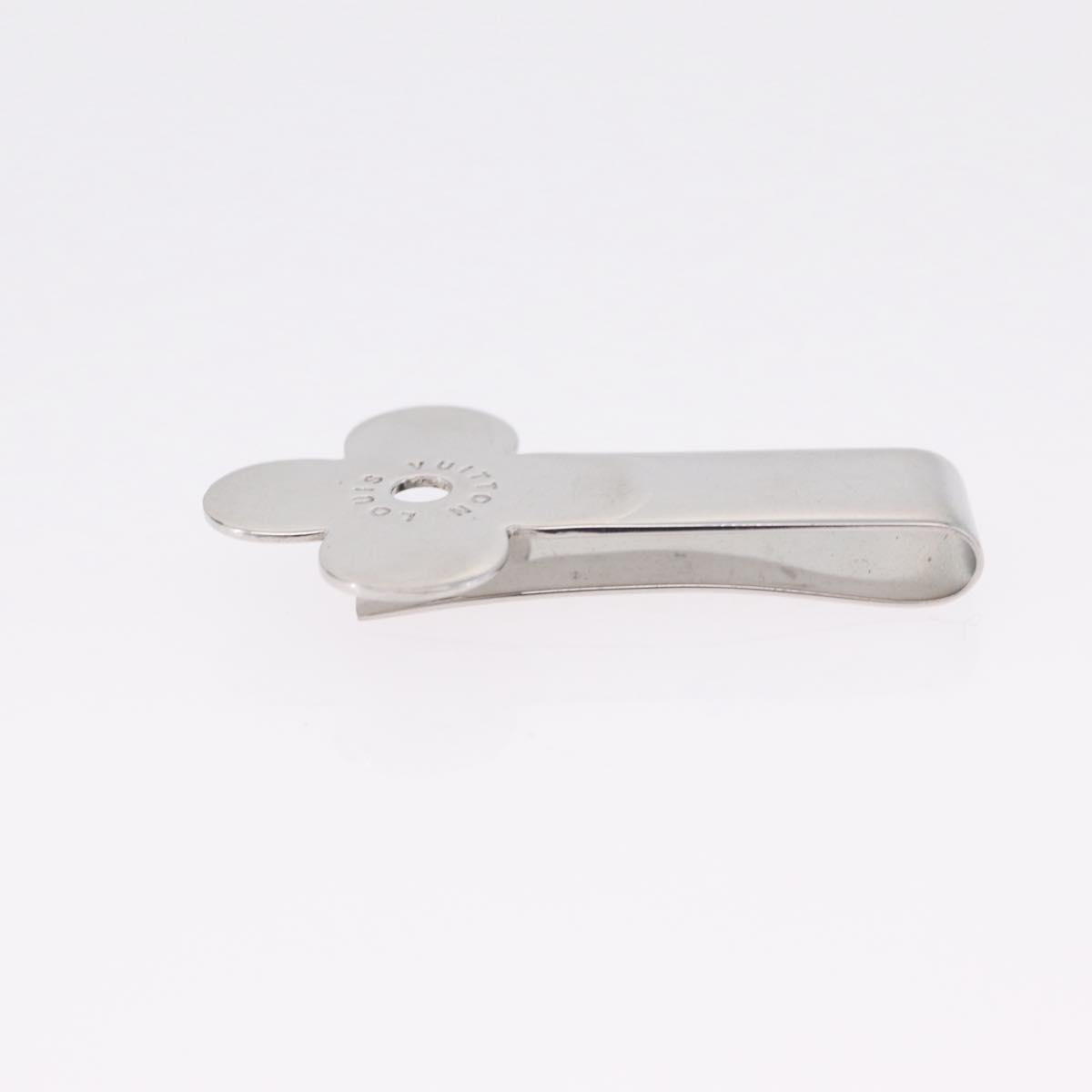 LOUIS VUITTON Money Clip metal 2 Set Silver LV Auth bs37306
