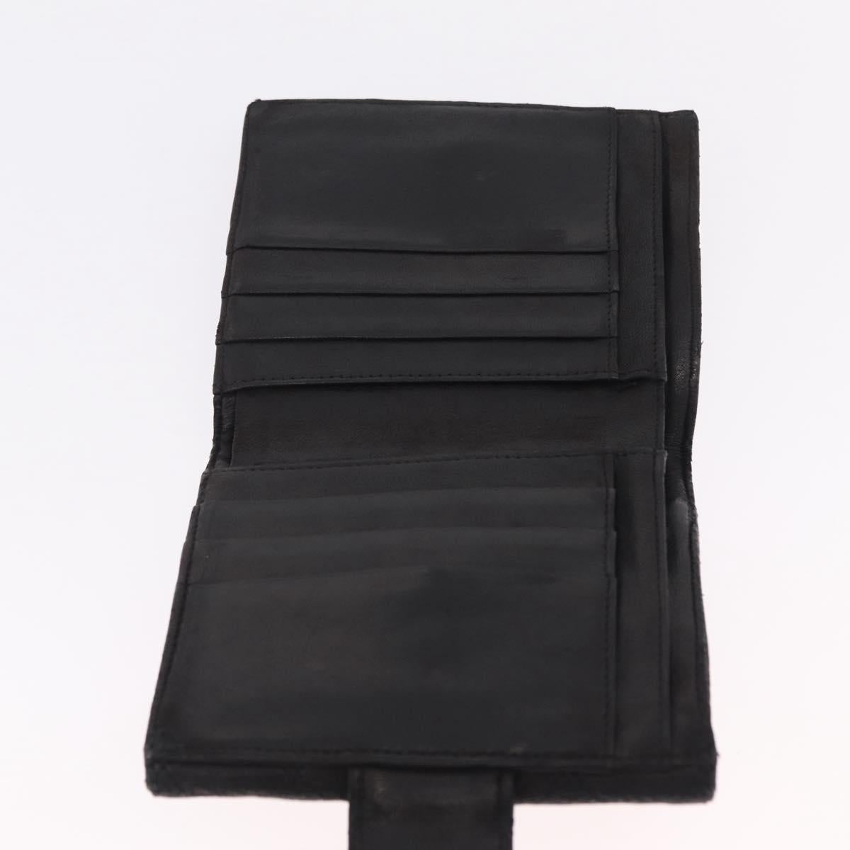 CHANEL Bicolore Wallet Leather 2 Set Black CC Auth bs37308