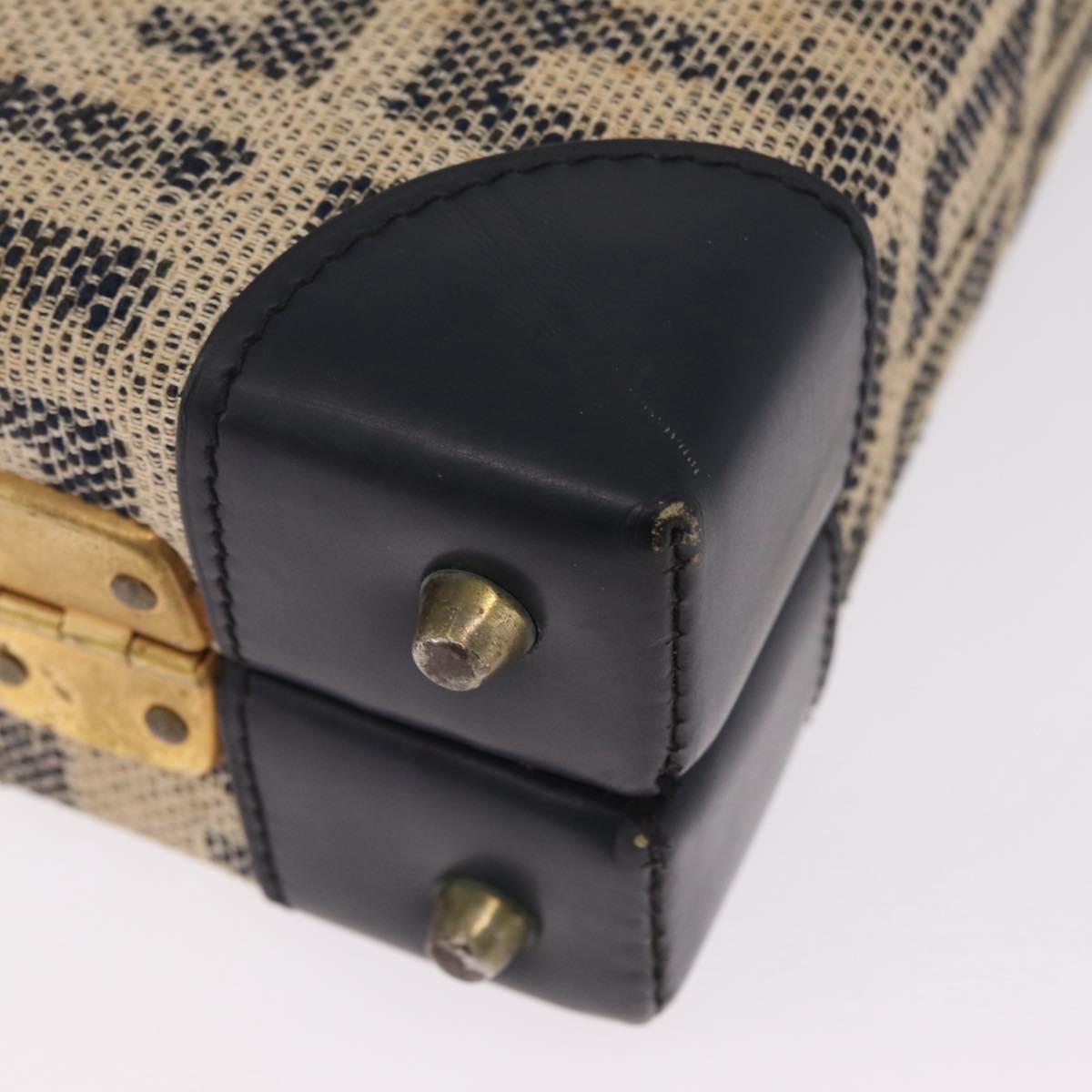 GIVENCHY Trunk Canvas Beige Gold Tone Auth bs37311