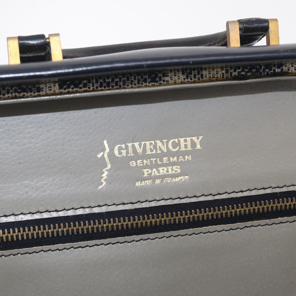 GIVENCHY Trunk Canvas Beige Gold Tone Auth bs37311