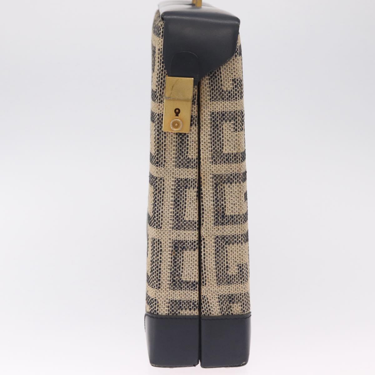 GIVENCHY Trunk Canvas Beige Gold Tone Auth bs37311