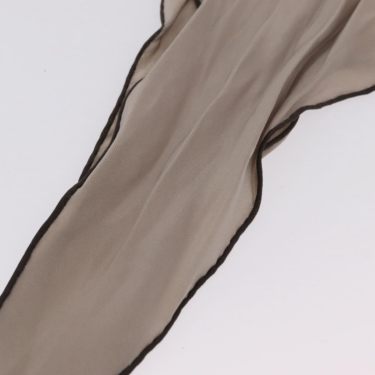 HERMES Twilly Scarf Silk Beige Auth bs37313