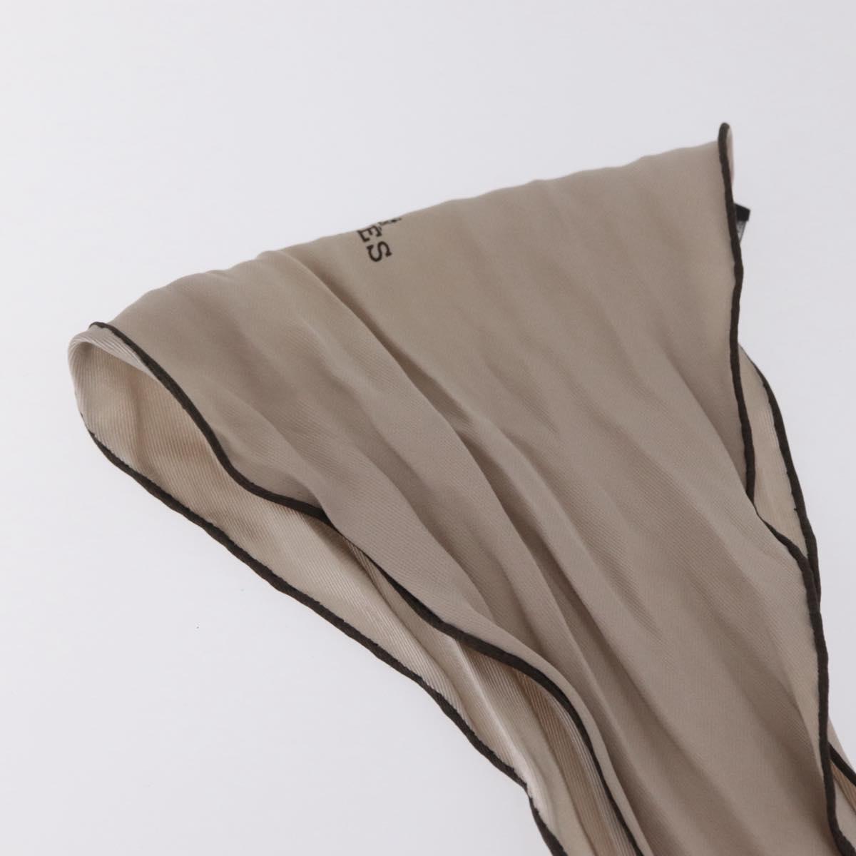 HERMES Twilly Scarf Silk Beige Auth bs37313