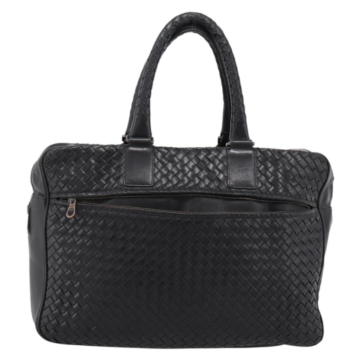 BOTTEGA VENETA INTRECCIATO Tote Bag Leather Black 163292 Auth bs37323