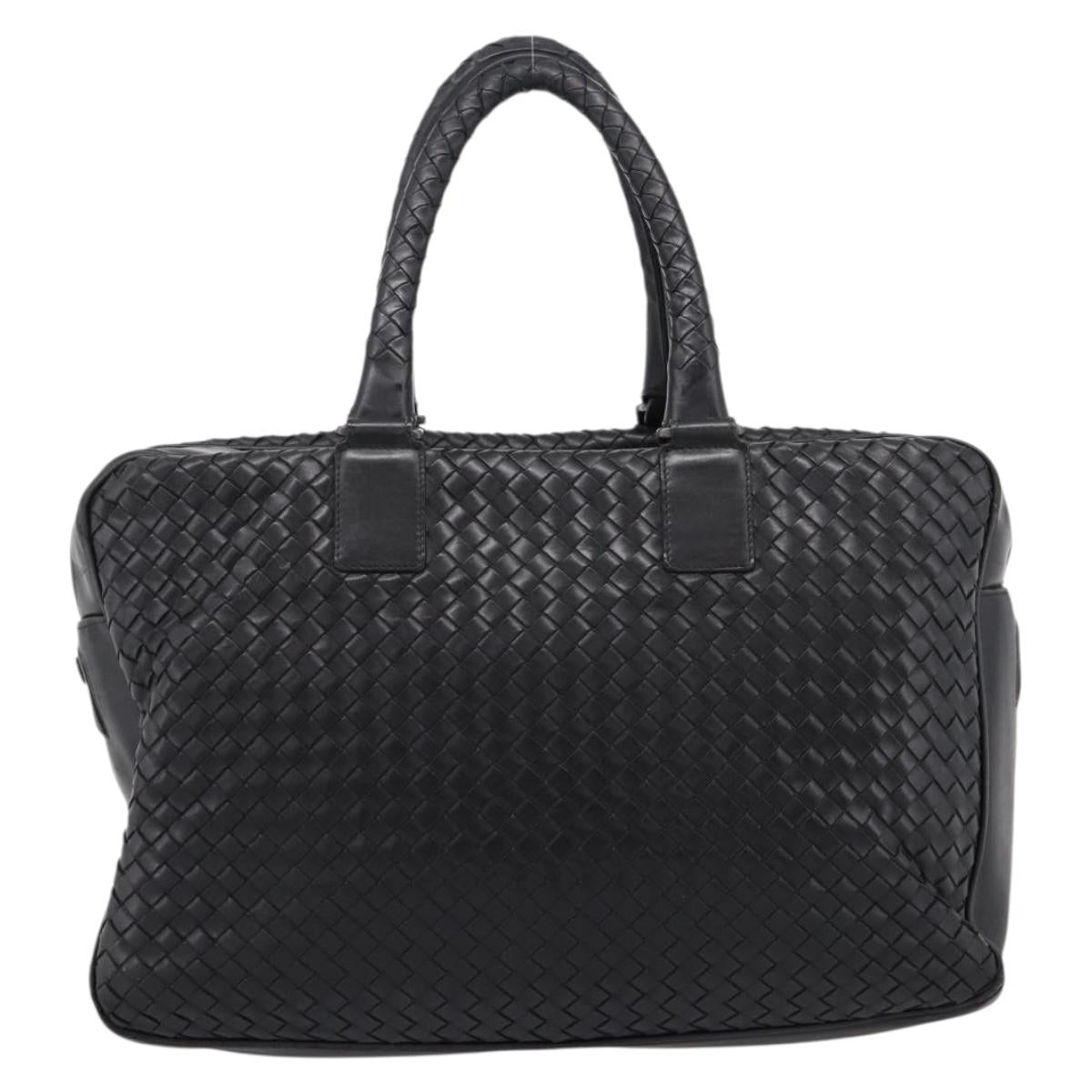 BOTTEGA VENETA INTRECCIATO Tote Bag Leather Black 163292 Auth bs37323