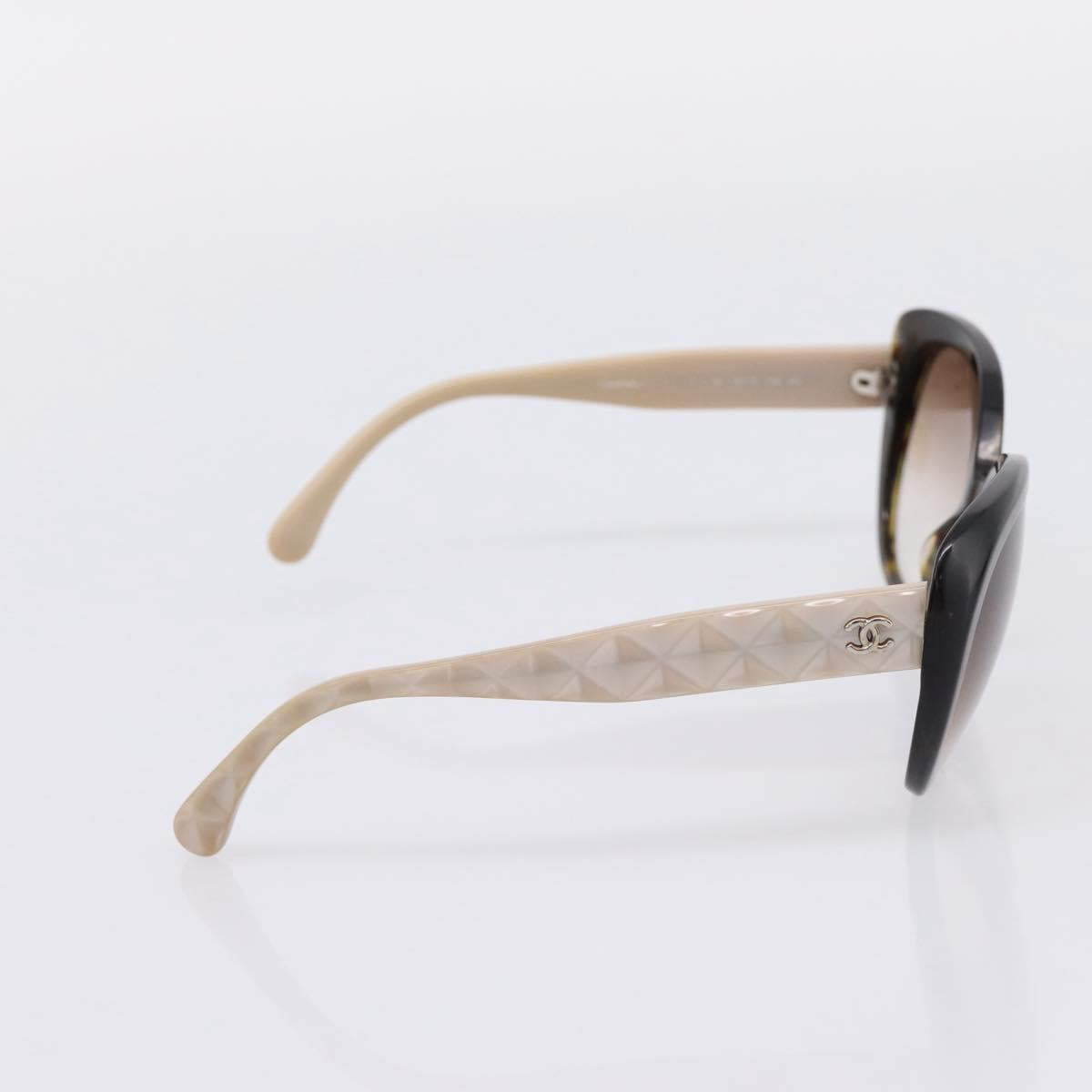 CHANEL Sunglasses plastic Black CC Auth bs37324