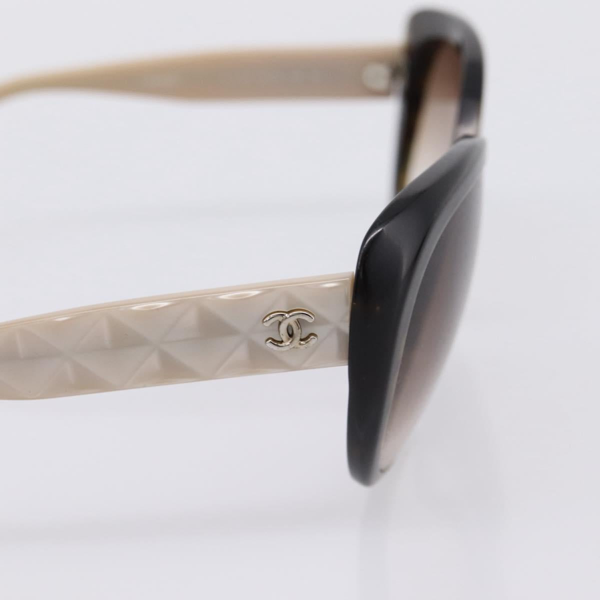 CHANEL Sunglasses plastic Black CC Auth bs37324