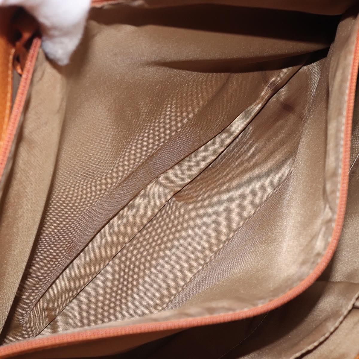 BALENCIAGA Tote Bag Leather Brown Silver Auth bs37325