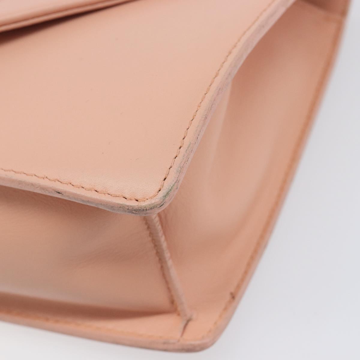 SAINT LAURENT Chain Shoulder Bag Leather Pink Gold 314515 Auth bs37326A