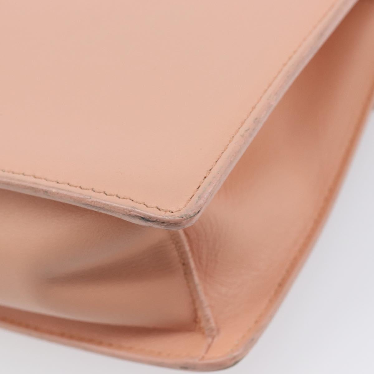 SAINT LAURENT Chain Shoulder Bag Leather Pink Gold 314515 Auth bs37326A