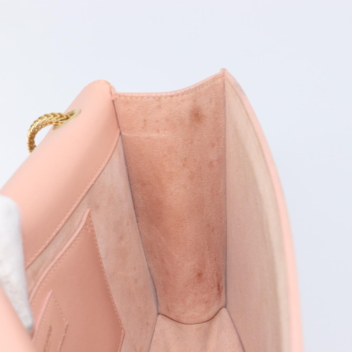 SAINT LAURENT Chain Shoulder Bag Leather Pink Gold 314515 Auth bs37326A
