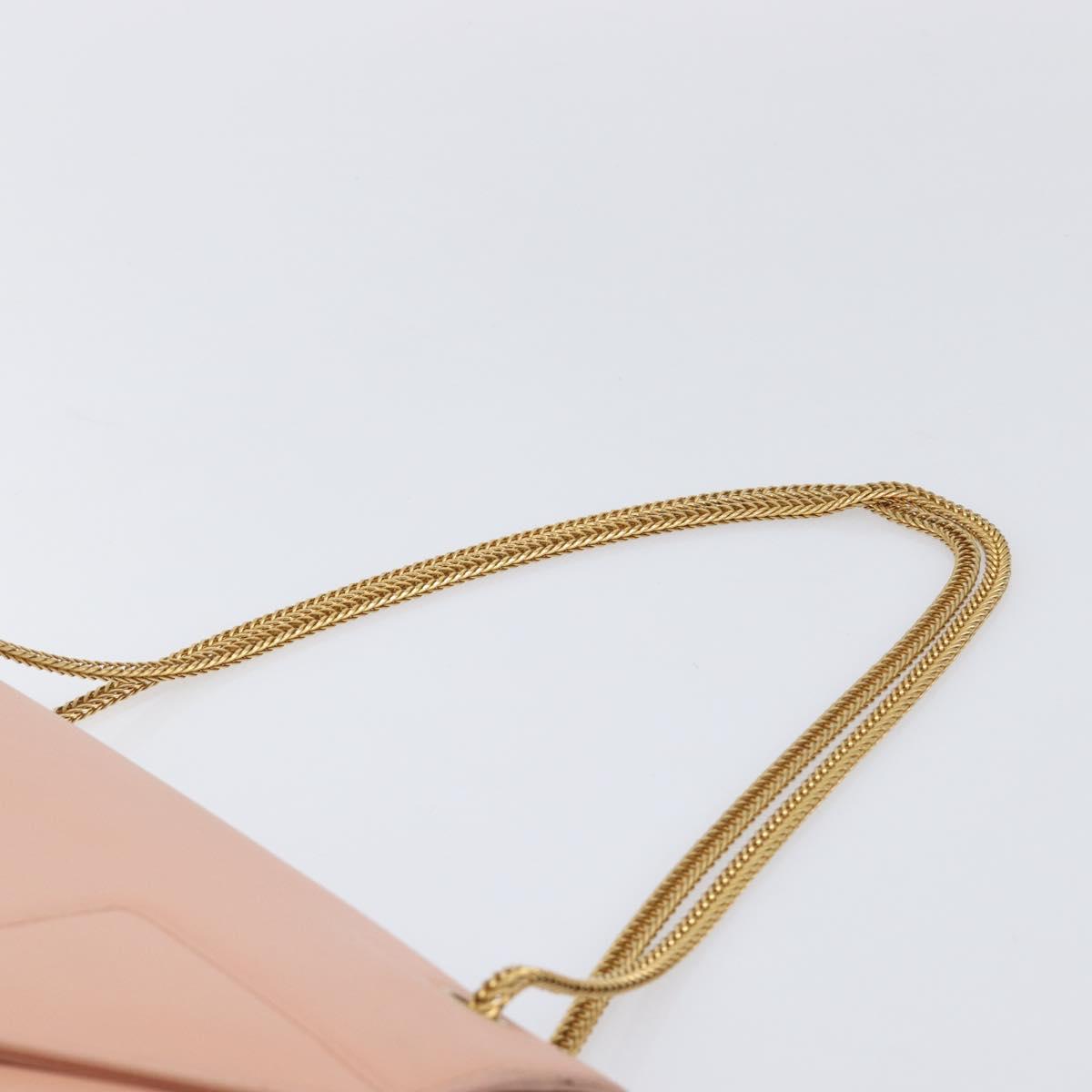 SAINT LAURENT Chain Shoulder Bag Leather Pink Gold 314515 Auth bs37326A
