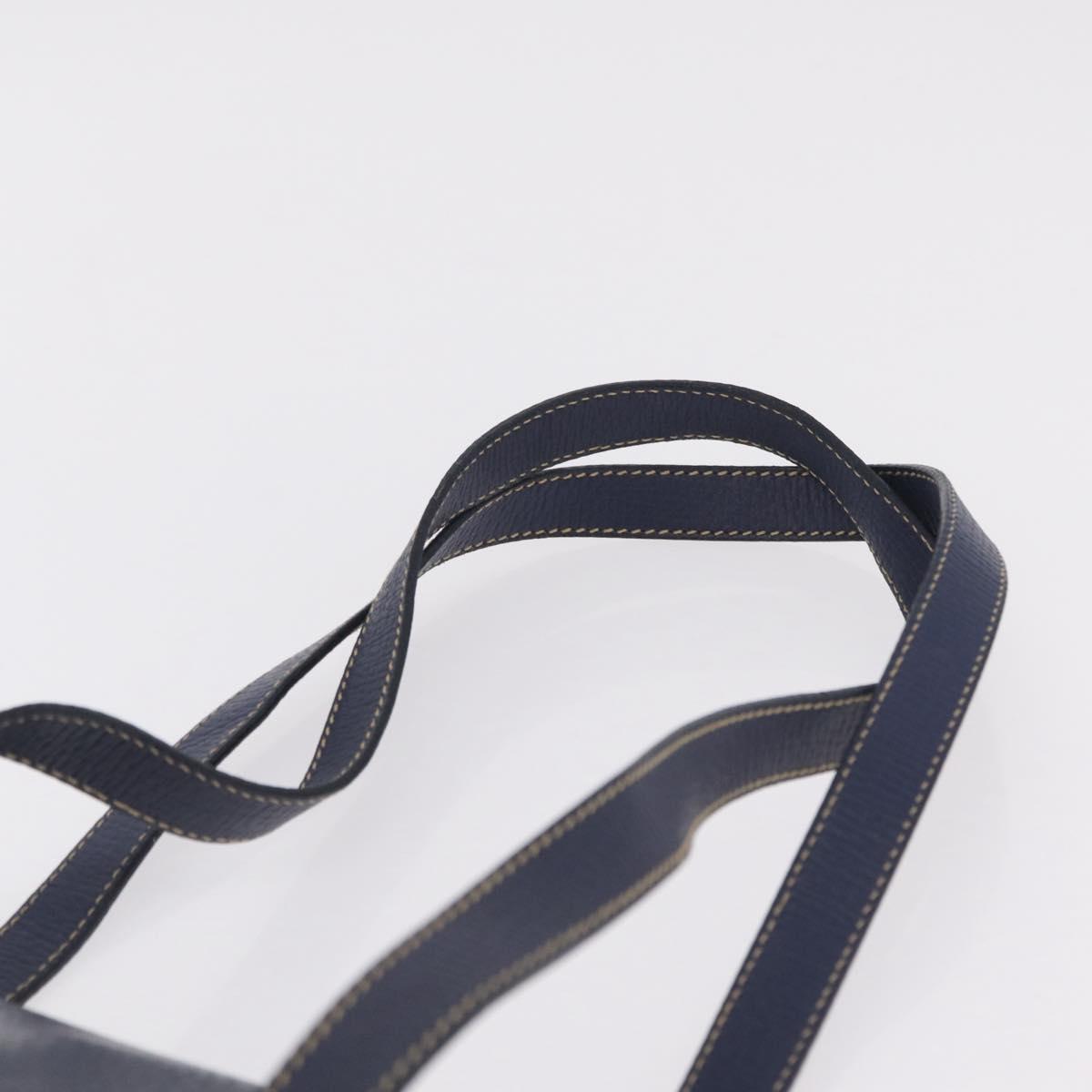 LOEWE Tote Bag Leather Gold Blue Auth bs37329