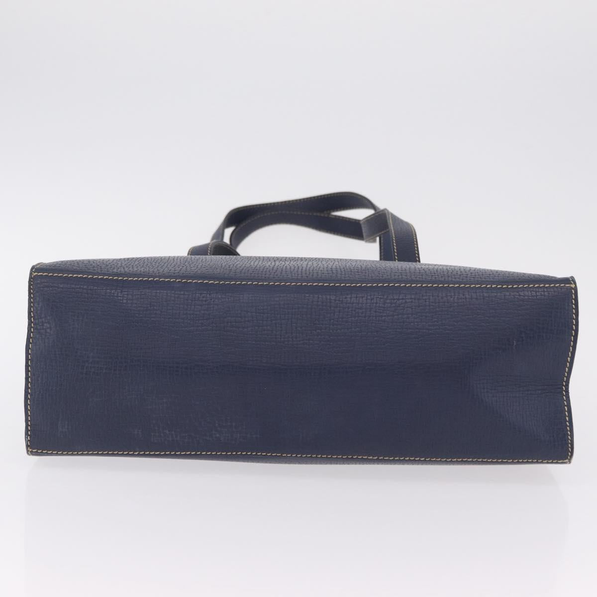 LOEWE Tote Bag Leather Gold Blue Auth bs37329