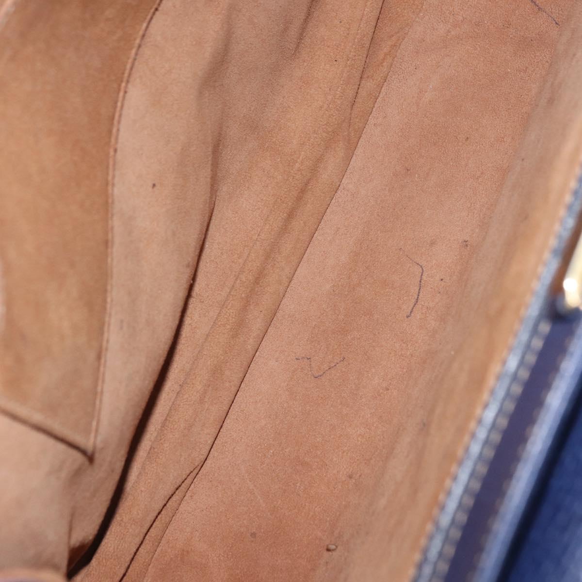LOEWE Tote Bag Leather Gold Blue Auth bs37329