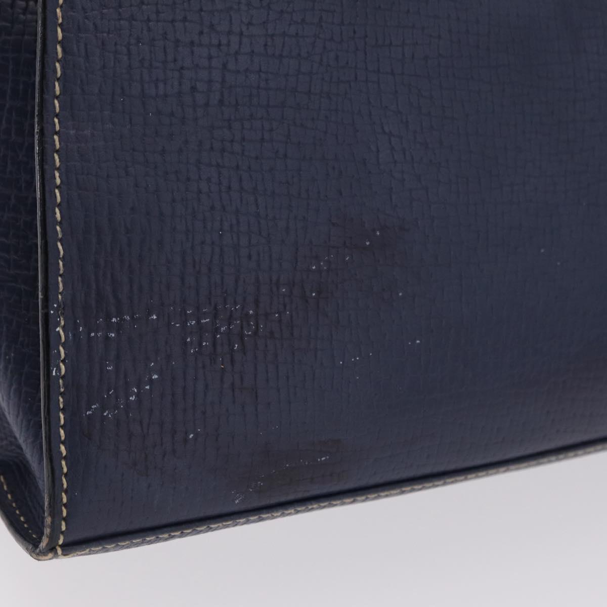 LOEWE Tote Bag Leather Gold Blue Auth bs37329