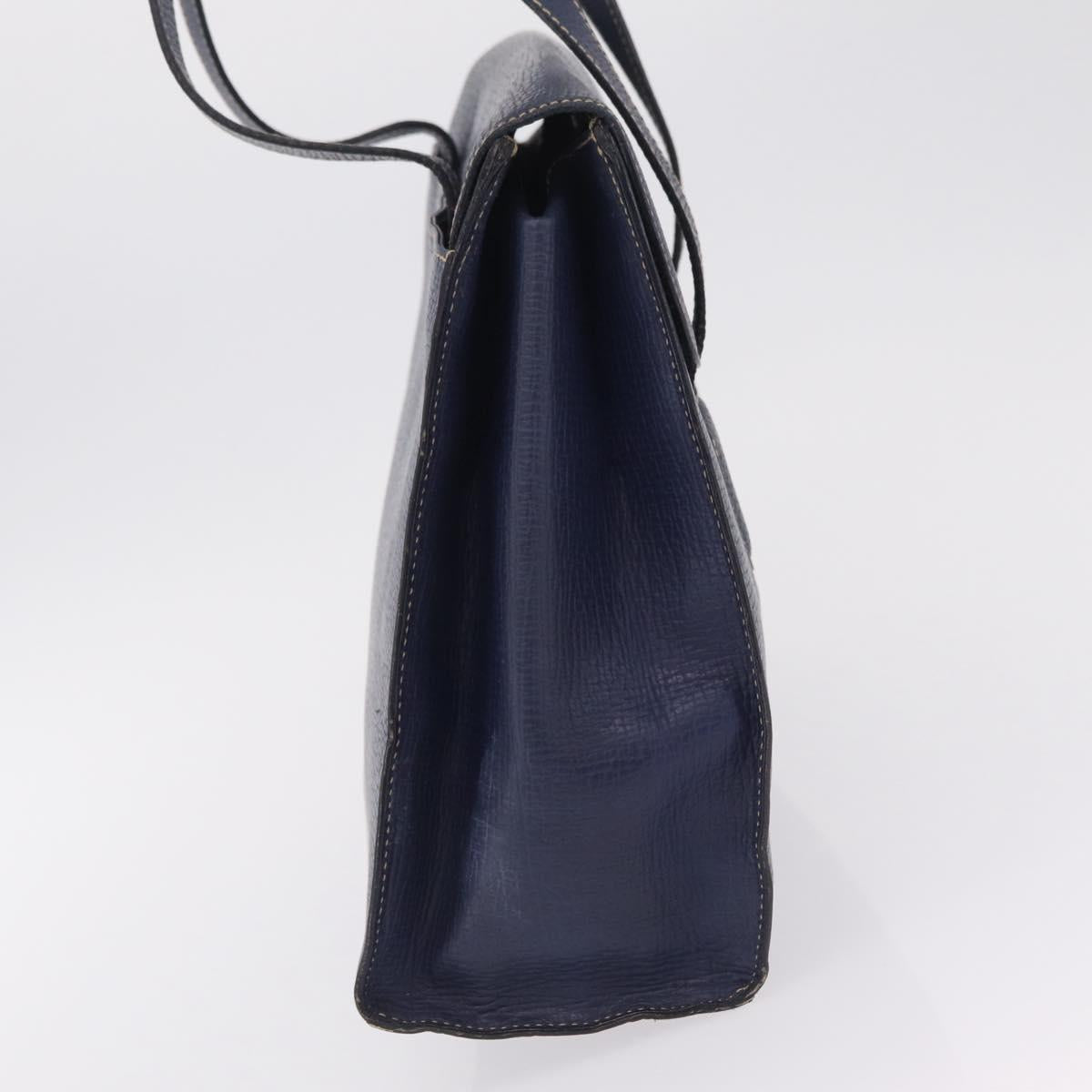 LOEWE Tote Bag Leather Gold Blue Auth bs37329