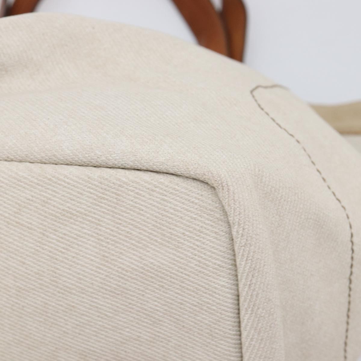 BURBERRY Blue Label Tote Bag Canvas White Auth bs37331