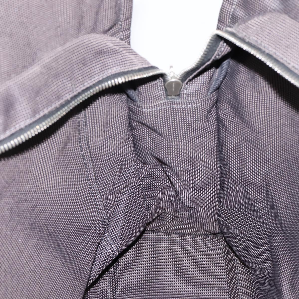 HERMES Her Line Tote MM Tote Bag Canvas Gray Silver Auth bs37333