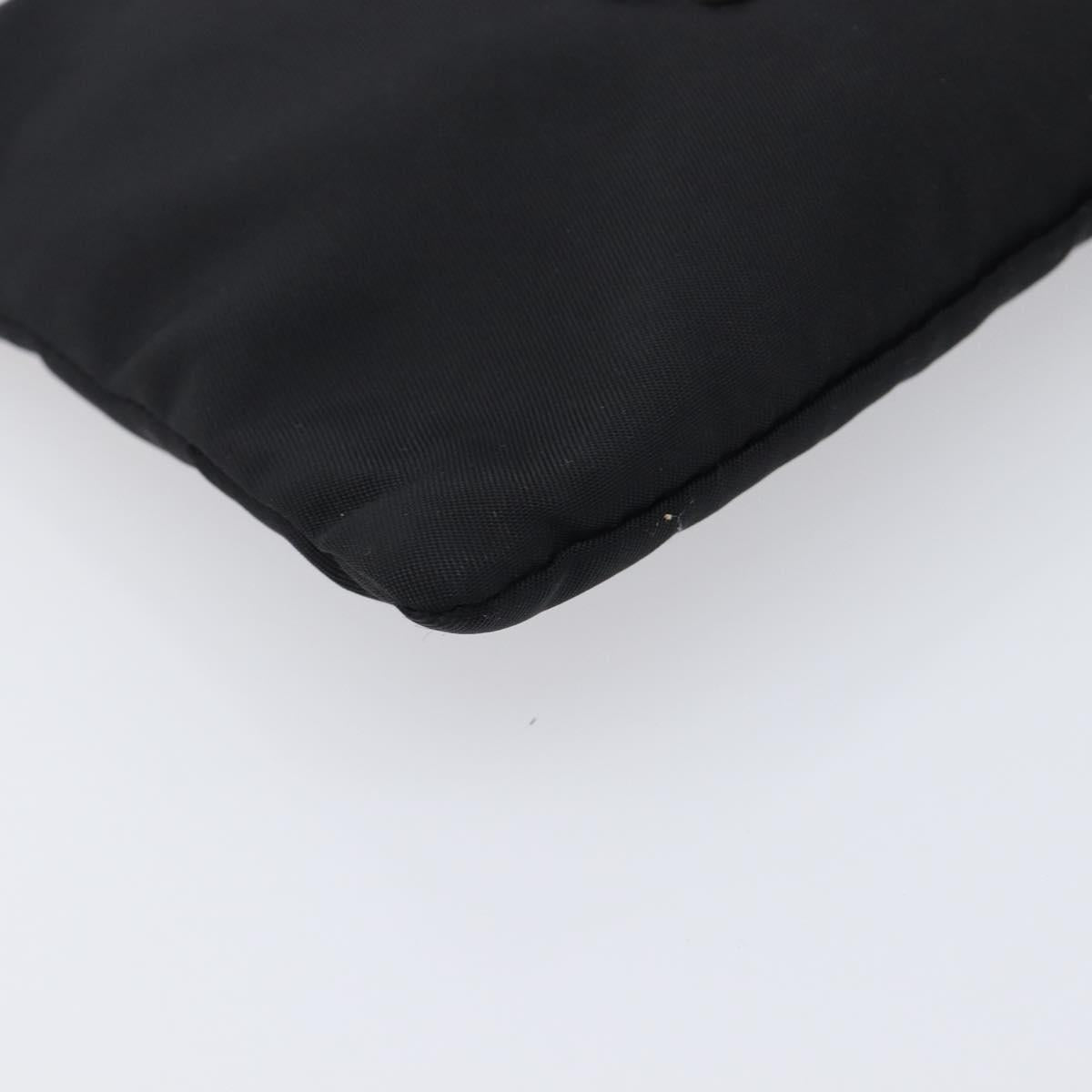 PRADA Pouch Nylon Black Silver Auth bs37334