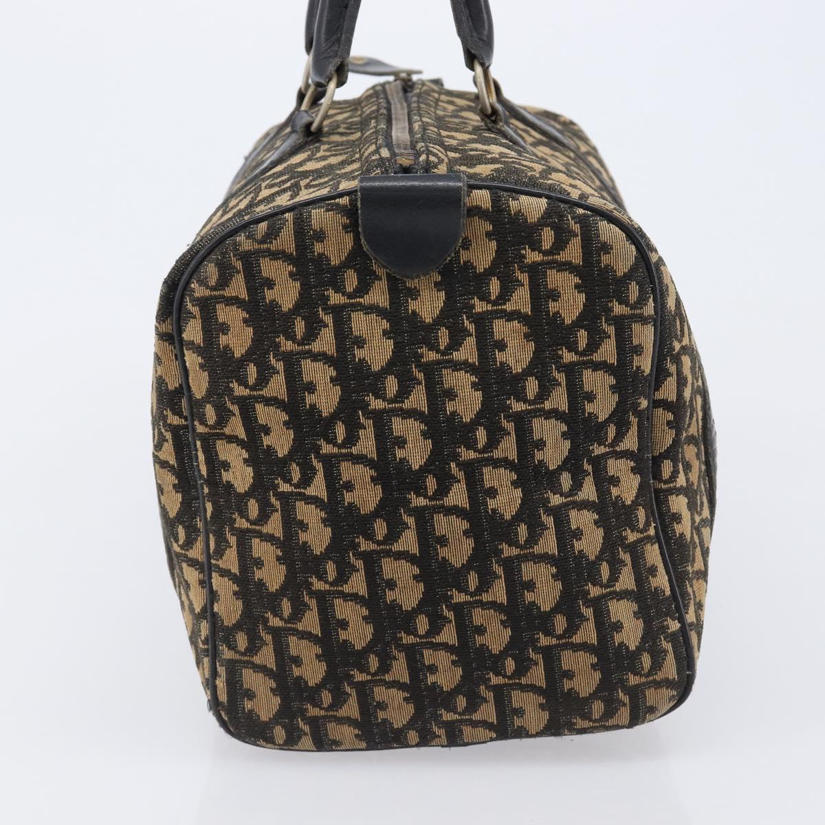 Christian Dior Trotter Canvas Boston Bag Navy Silver Auth bs37337