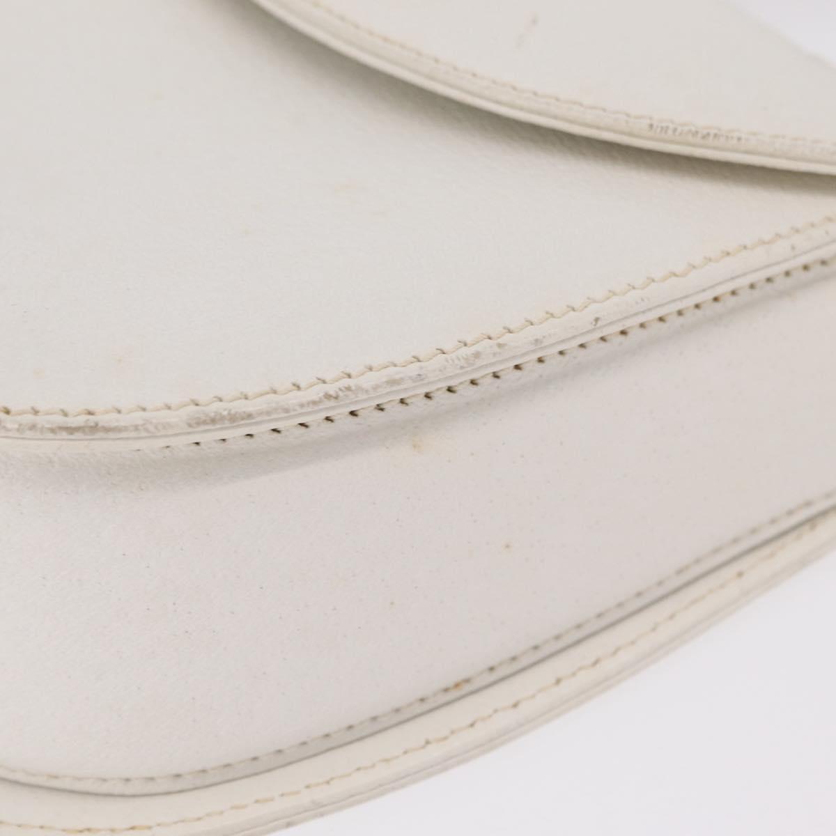 GUCCI Bamboo Hand Bag Leather 2way White Gold 000 2029 0633 Auth bs37338A