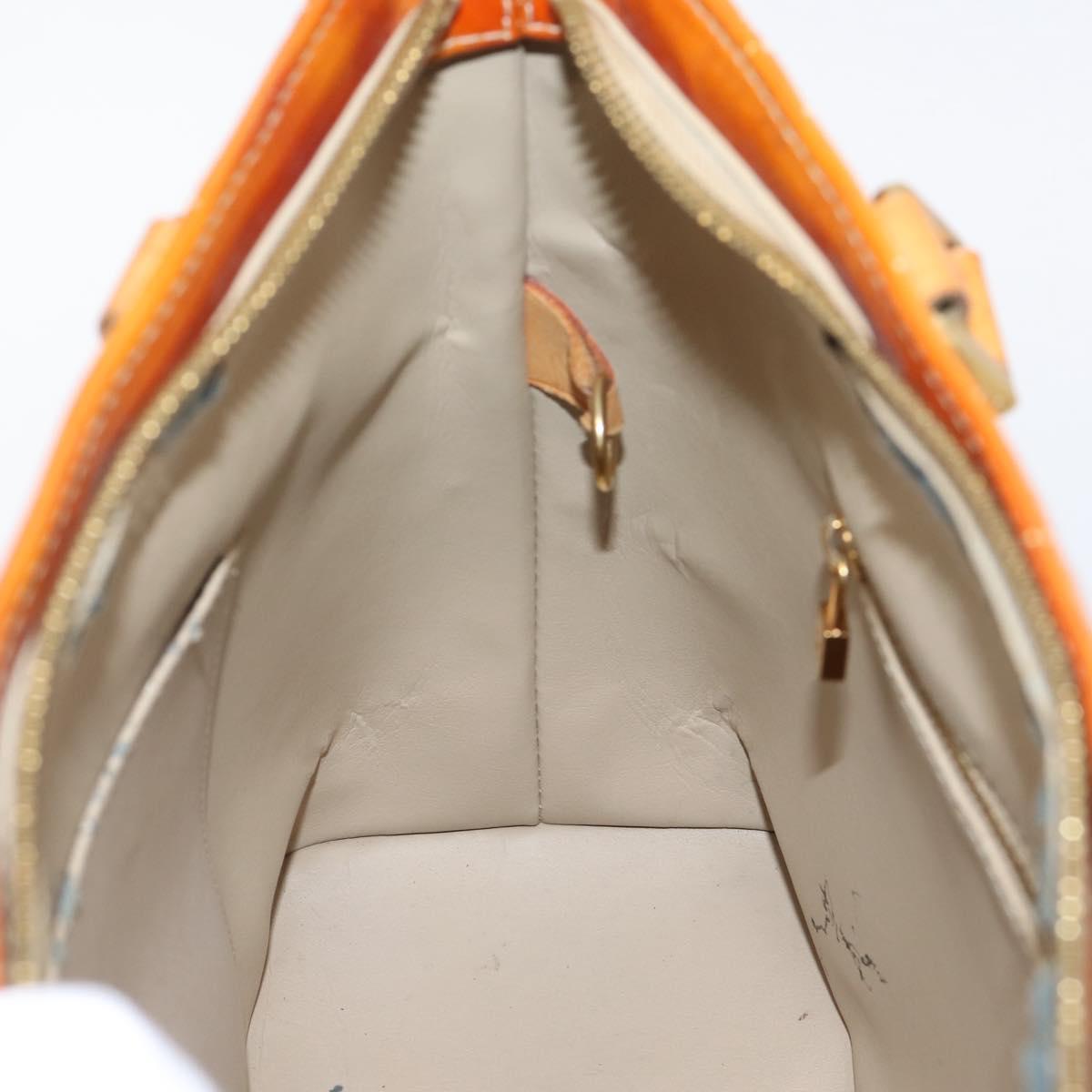 LOUIS VUITTON Monogram Vernis Houston Hand Bag Beige M91004 LV Auth bs37344