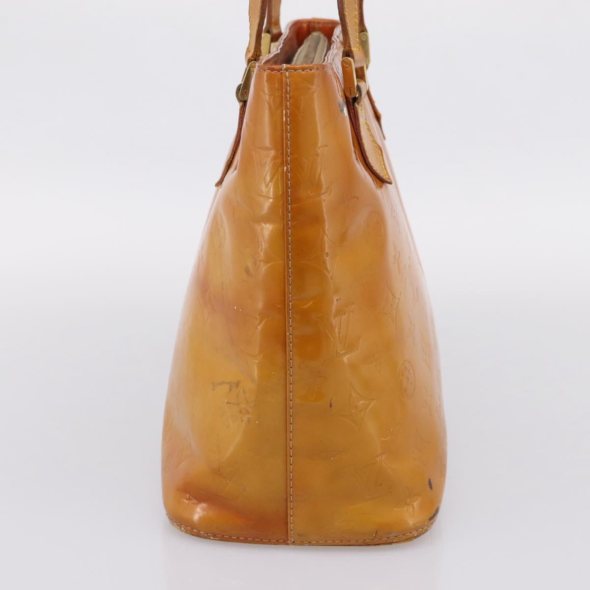 LOUIS VUITTON Monogram Vernis Houston Hand Bag Beige M91004 LV Auth bs37344
