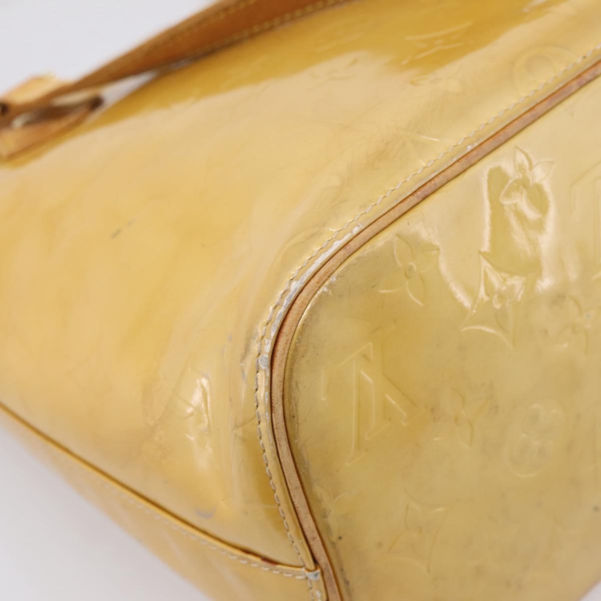 LOUIS VUITTON Monogram Vernis Houston Hand Bag Beige M91004 LV Auth bs37348