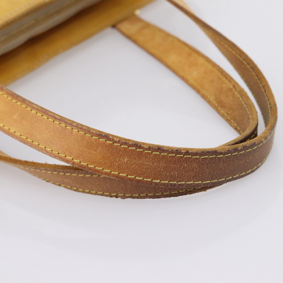 LOUIS VUITTON Monogram Vernis Houston Hand Bag Beige M91004 LV Auth bs37348