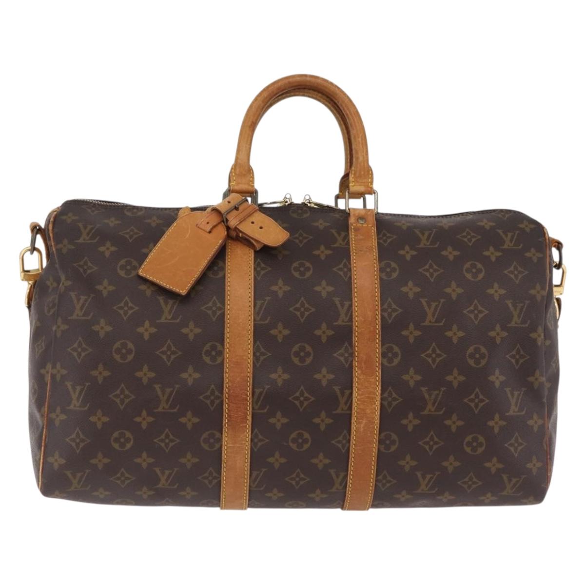 LOUIS VUITTON Monogram Keepall Bandouliere 45 Boston Bag M41418 LV Auth bs37352