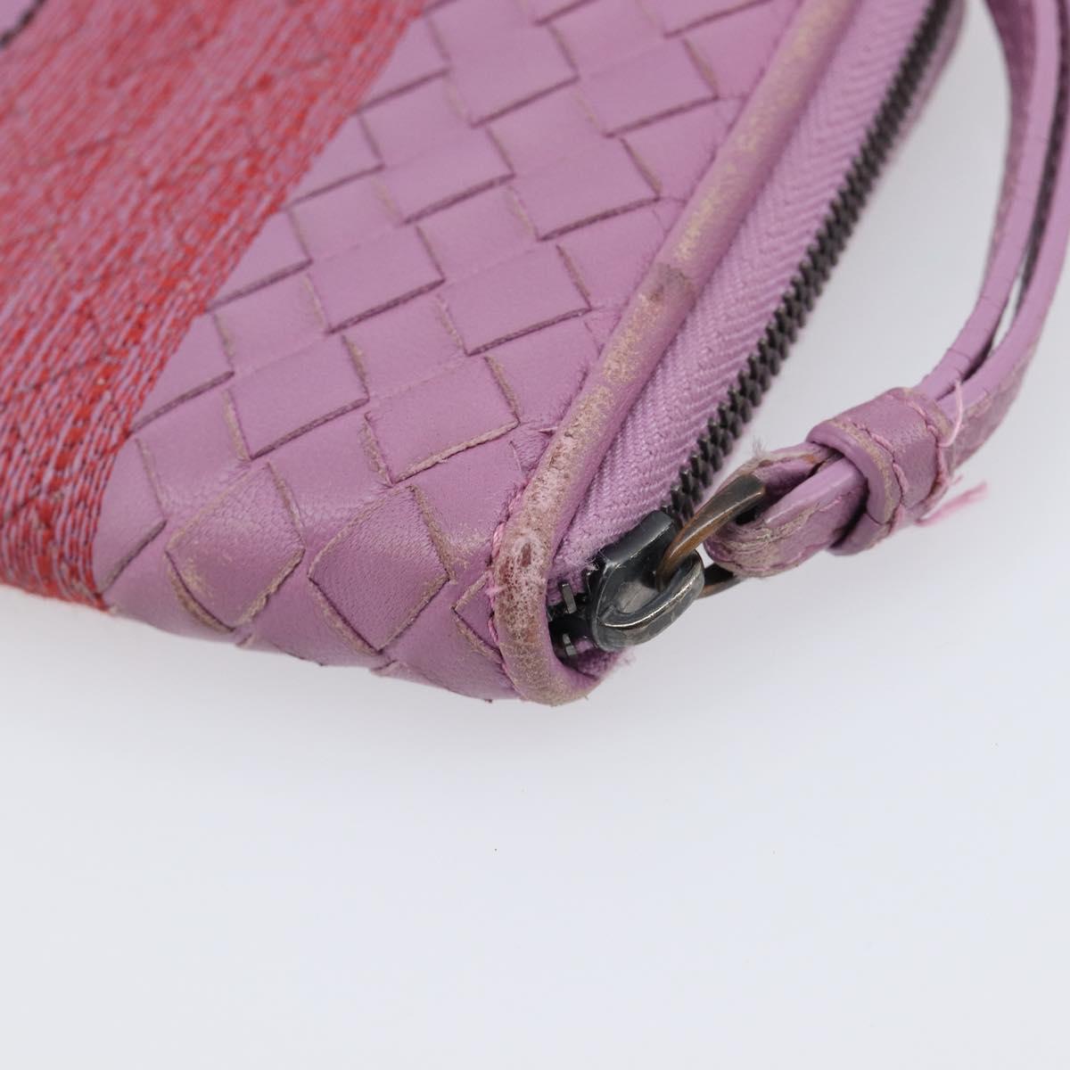 BOTTEGA VENETA INTRECCIATO Long Wallet Leather Purple Auth bs37355