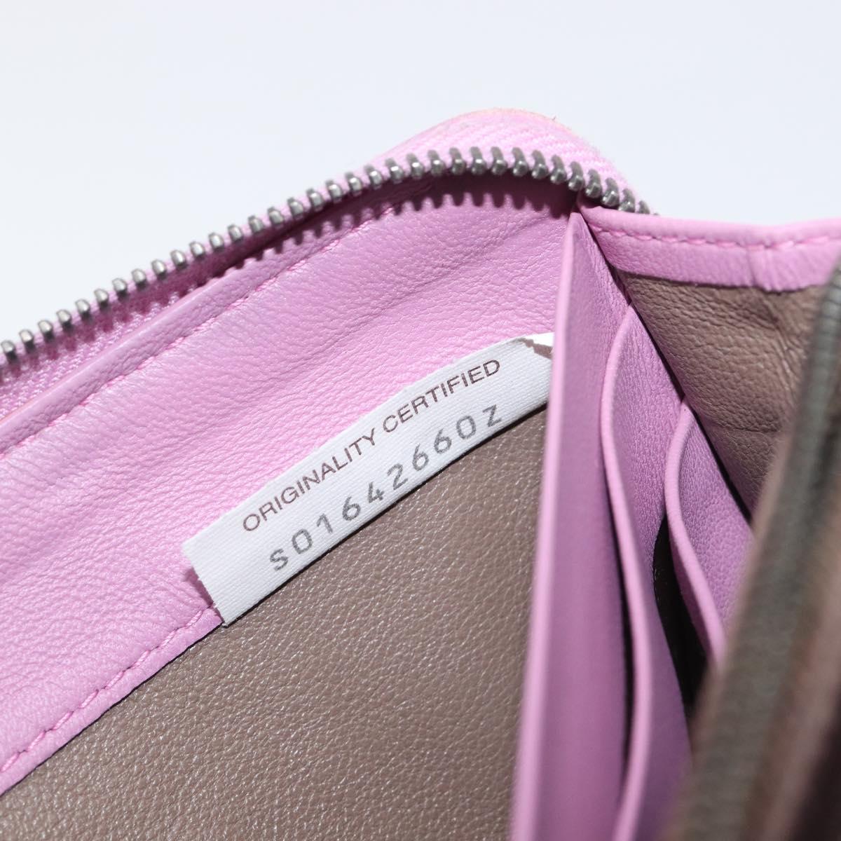 BOTTEGA VENETA INTRECCIATO Long Wallet Leather Purple Auth bs37355