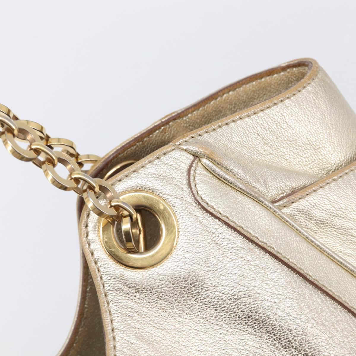 Salvatore Ferragamo Gancini Tote Bag Leather Gold Auth bs37360