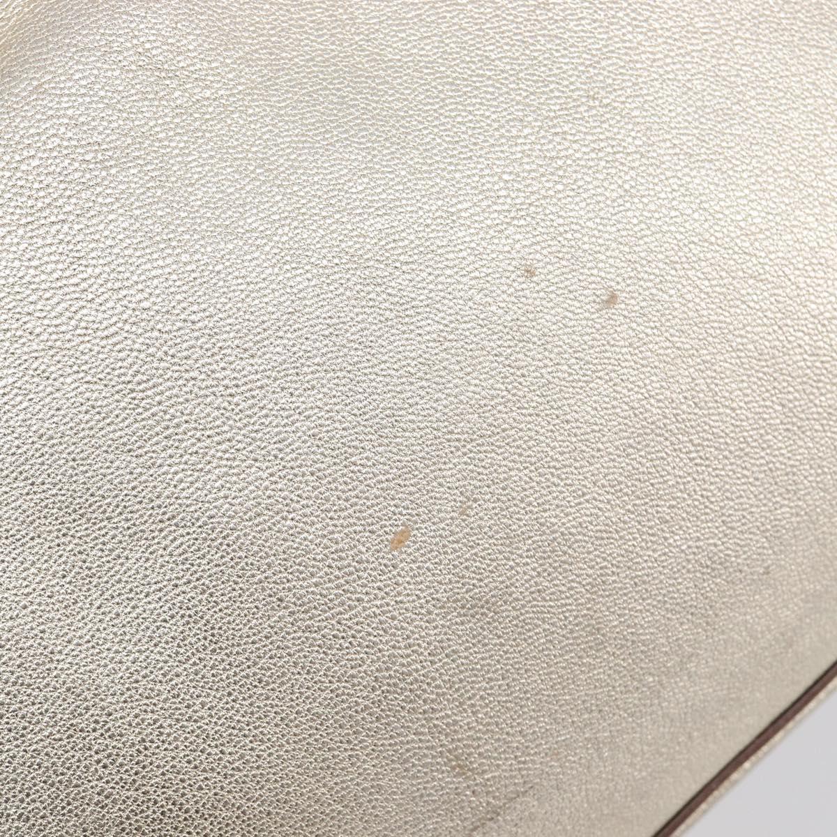 Salvatore Ferragamo Gancini Tote Bag Leather Gold Auth bs37360