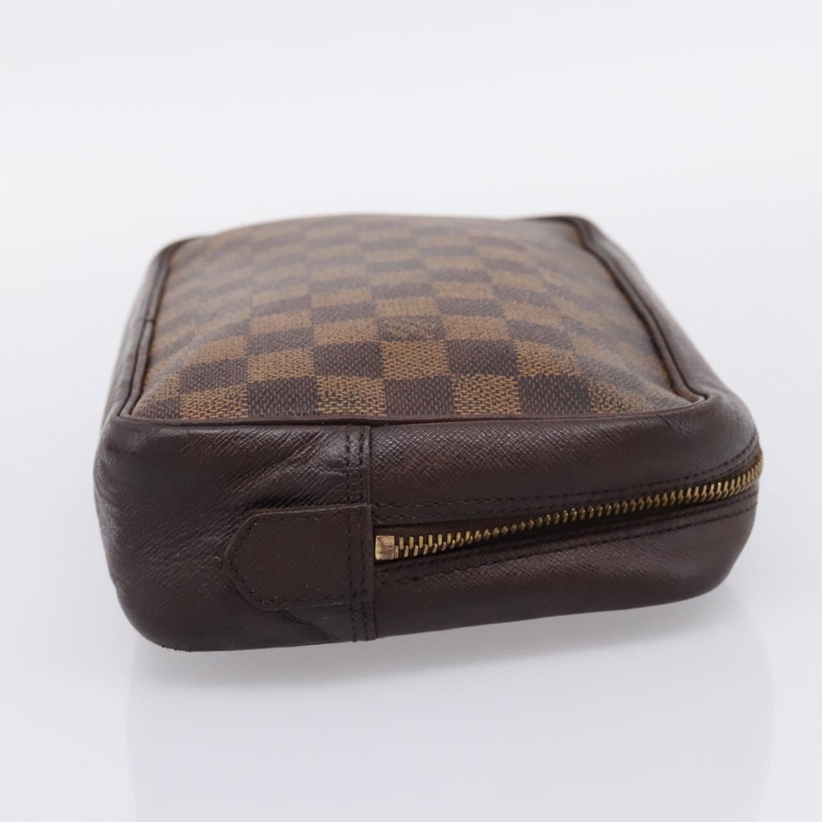 LOUIS VUITTON Damier Ebene Trousse Toilette 25 Clutch Bag N47624 LV Auth bs37362