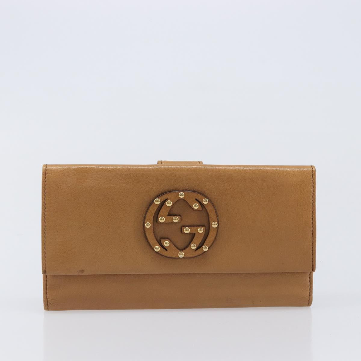 GUCCI Long Wallet Leather 2 Set Brown Black Auth bs37370