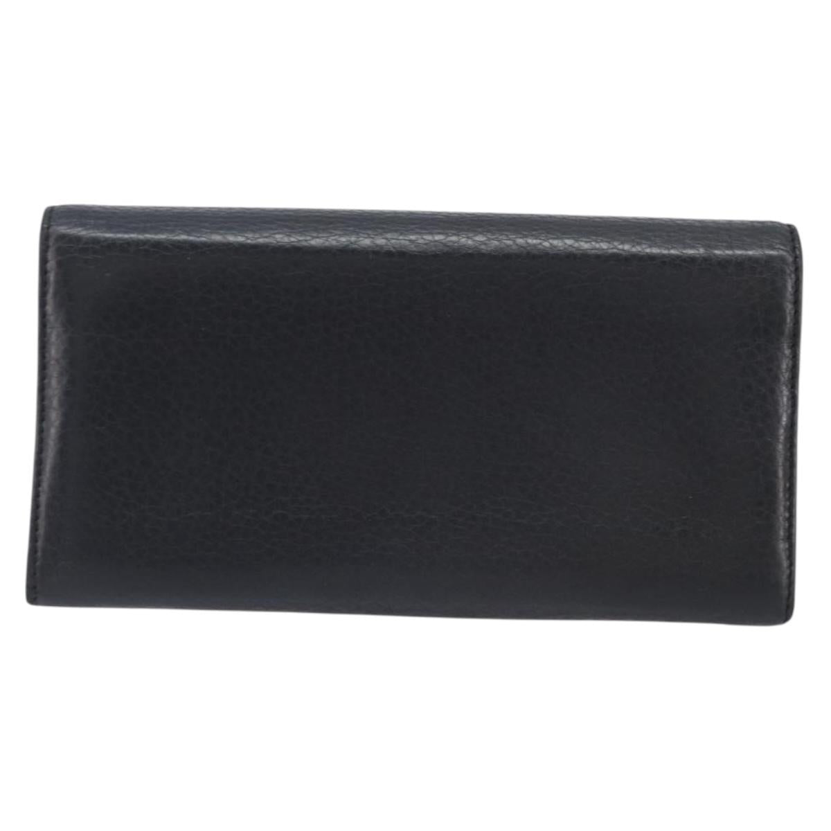 GUCCI Long Wallet Leather 2 Set Brown Black Auth bs37370
