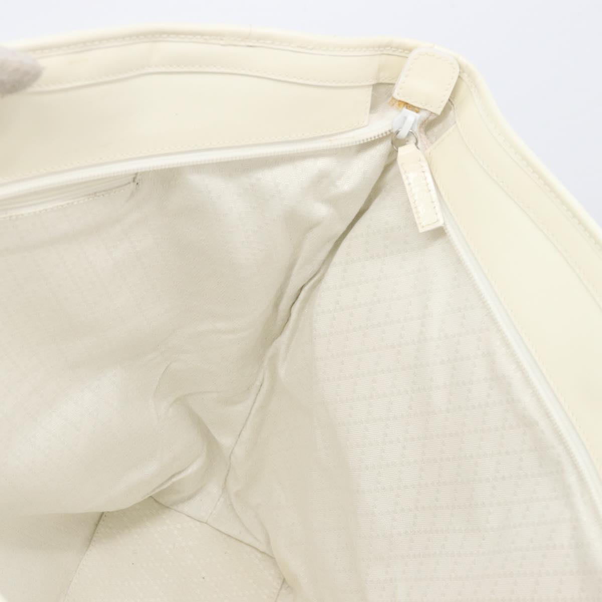 GUCCI Tote Bag Nylon White Silver 002 2123 0455 Auth bs37372