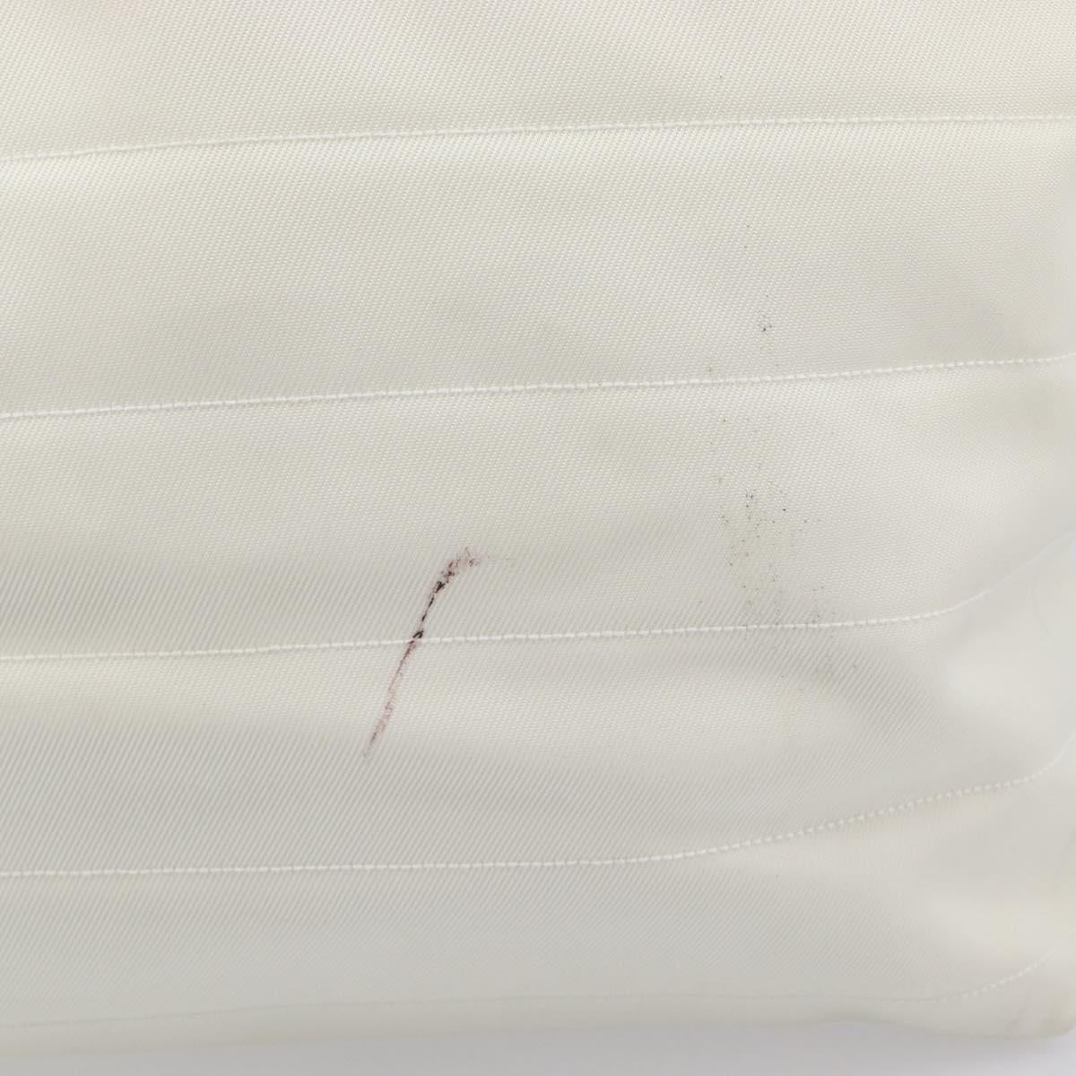 GUCCI Tote Bag Nylon White Silver 002 2123 0455 Auth bs37372