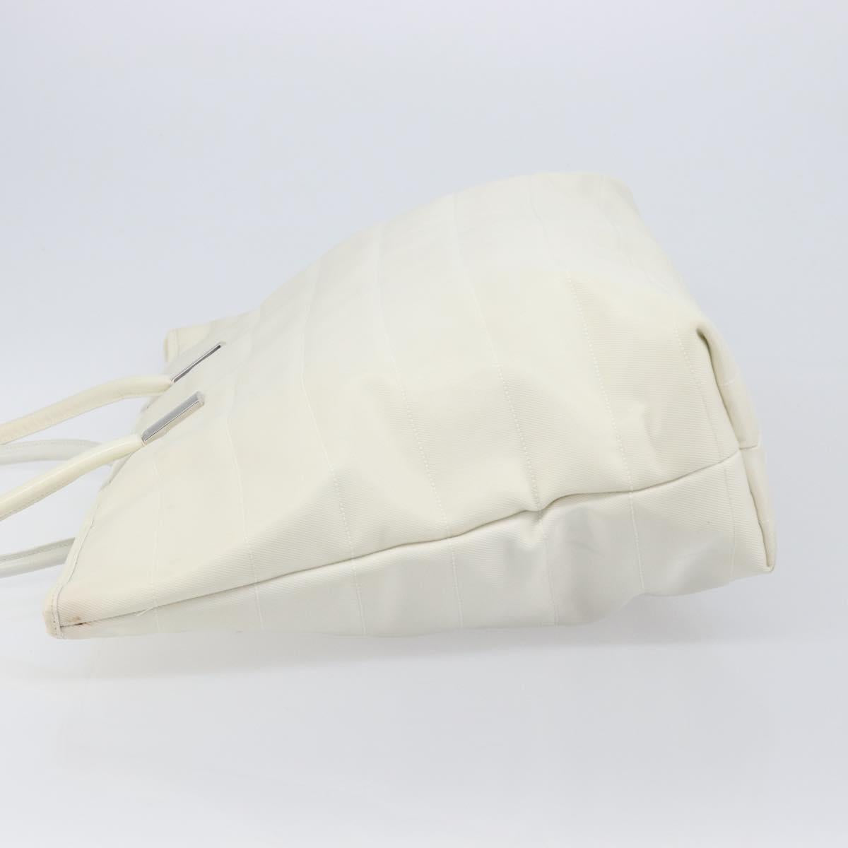GUCCI Tote Bag Nylon White Silver 002 2123 0455 Auth bs37372