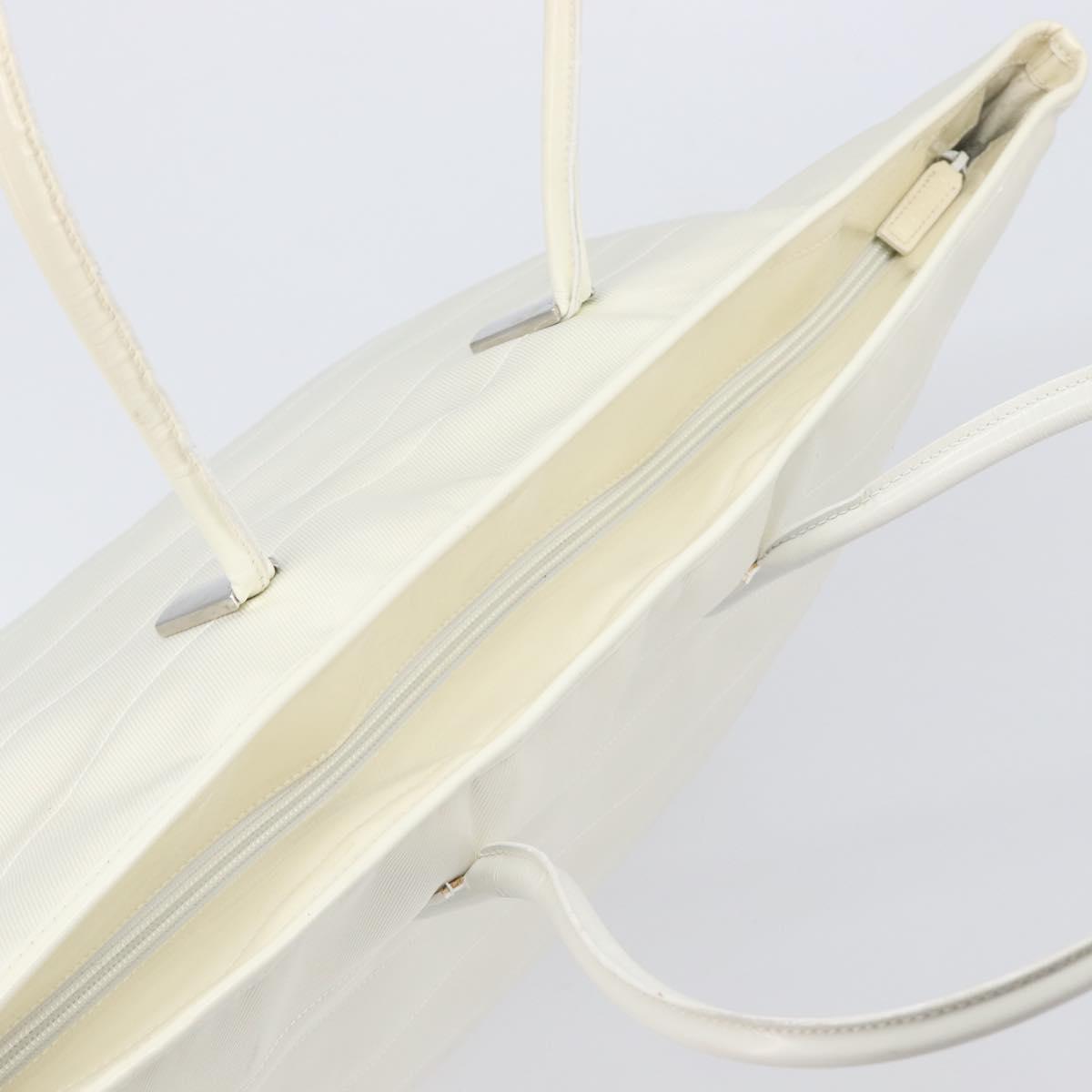 GUCCI Tote Bag Nylon White Silver 002 2123 0455 Auth bs37372